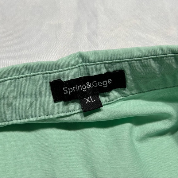 Spring&Gege Boys' Short Sleeve Dress Shirts mint color - Picture 2 of 9